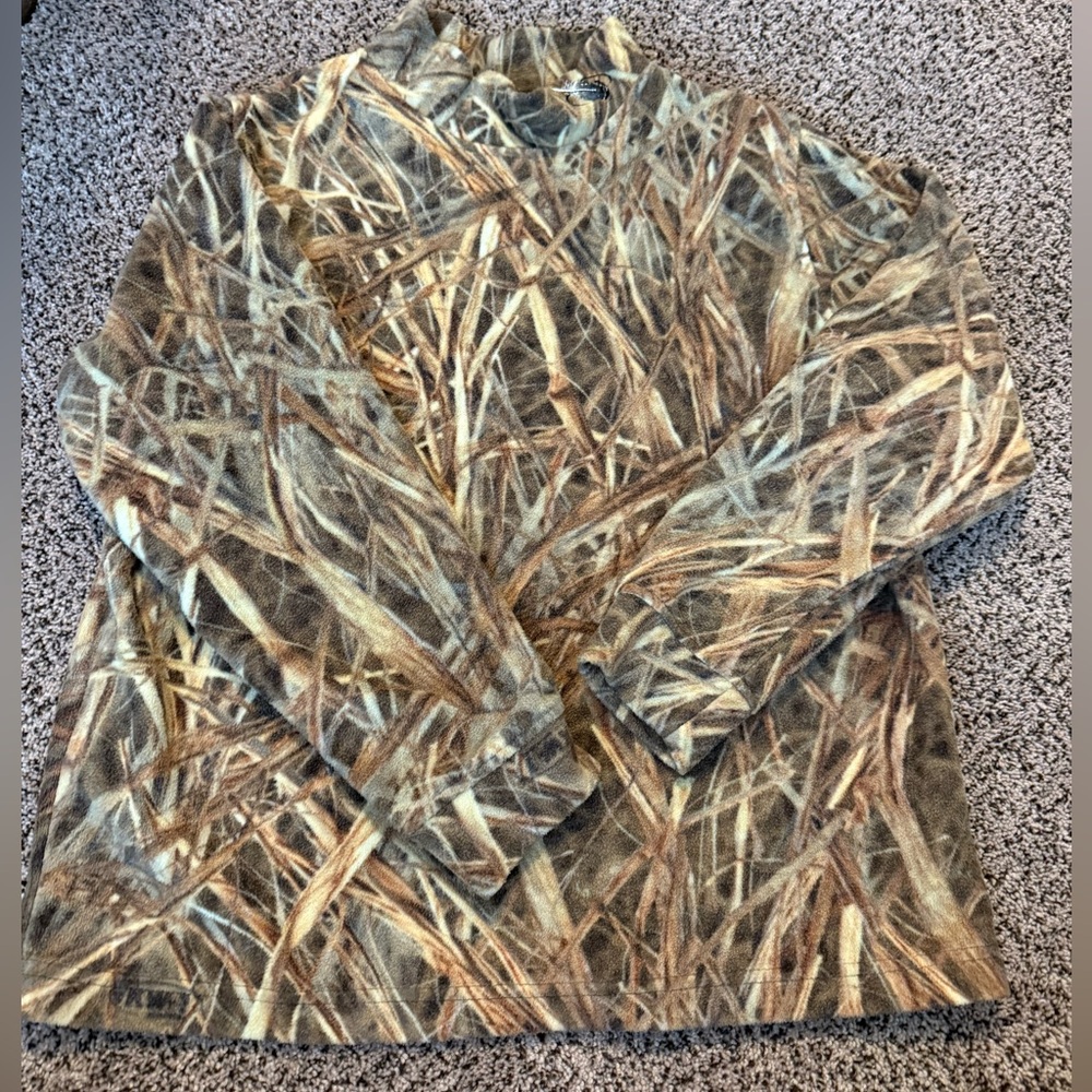 Mack’s prairie wings youth small or medium long sleeve fleece camo duck hunting